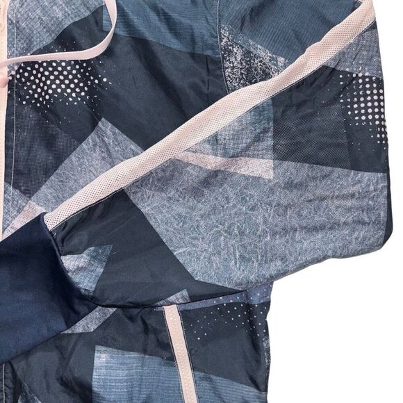 ZYIA Activewear Geometric Radical Bomber Full Zip Hooded Windbreaker Jacket, M - Picture 11 of 12